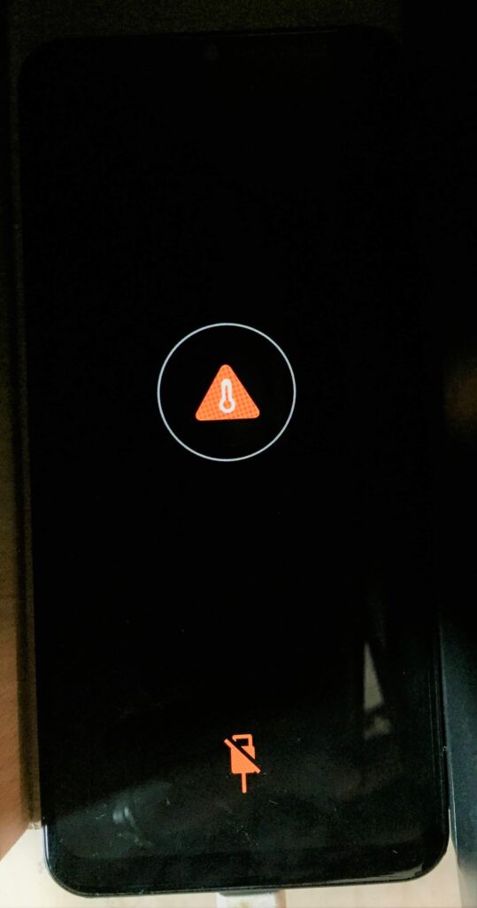 Samsung A50 Charging Stopped with Temperature Sign